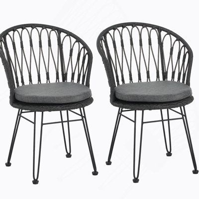 CHAISE, 2PCS avec 2 coussins, gris