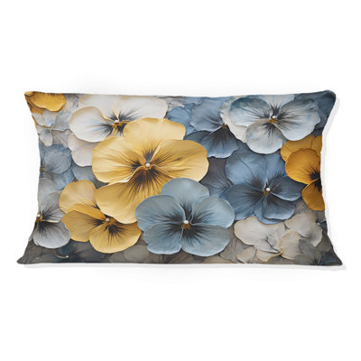 Élégant coussin décoratif jaune et bleu - Pensies