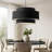 3-Light  Black Dimmable Drum Chandelier With Adjustable Hanging Height