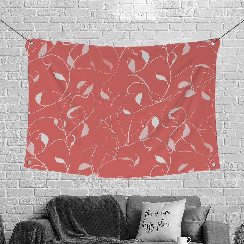 Tapisserie en tissu floral en microfibre, H 68 po x l 80 po