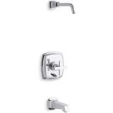 Margaux® Rite-Temp Bath and Shower Trim Set with Push-Button Diverter and Cross Handle, Less Showerhead