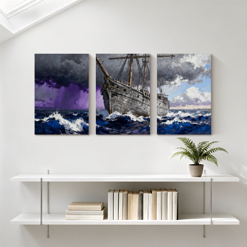 Ensemble de 3 impressions d'art sur toile, H 24 po x l 48 po