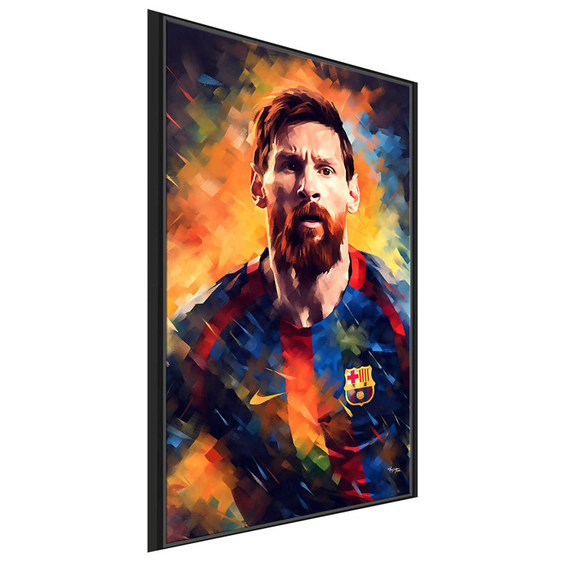 Lionel Messi, a Ballon D'or Legend, FC Barcelona par V2 Design Co. - peinture à cadre flottant sur toile