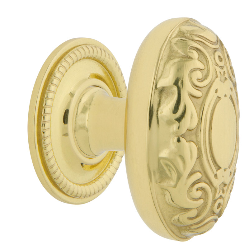 Victorian 1 3/4" Length Oval Knob, Unlacquered Brass