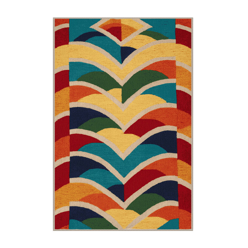  Tapis hawaïen à arc-en-ciel lavable, Rectangle 6 pi x 9 pi
