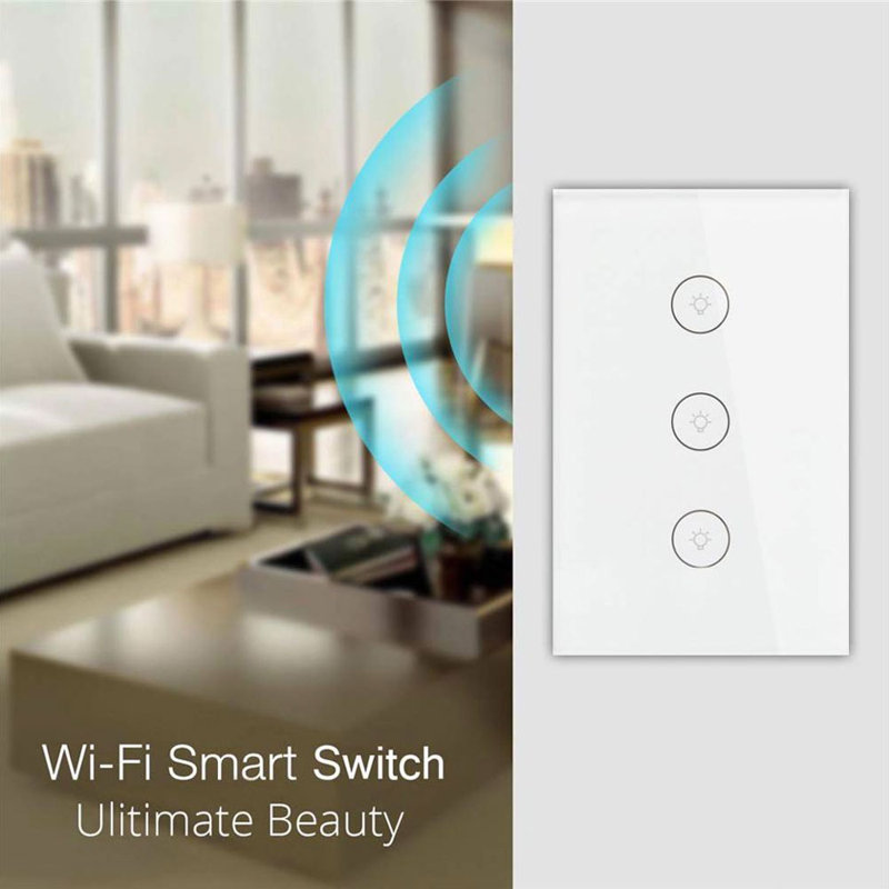 3 Tamper Resistant Single Pole Push Button Light Switch