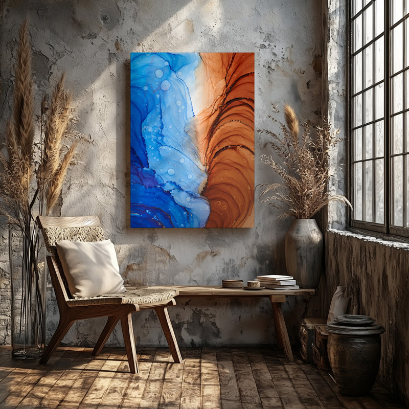 Reproduction d'art sur toile abstraite, H 9 po x l 12 po