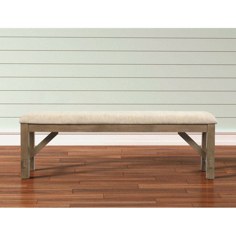 Wood Fabric Upholstered Dining Bench, Natural