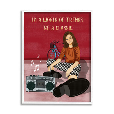 Bb-628-Framed " Motivational Girl With Boombox " by Saba Rauf