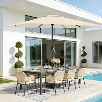 8x10 FT Rectangular Patio Umbrella – UPF 50+, Heavy Duty Outdoor Umbrella