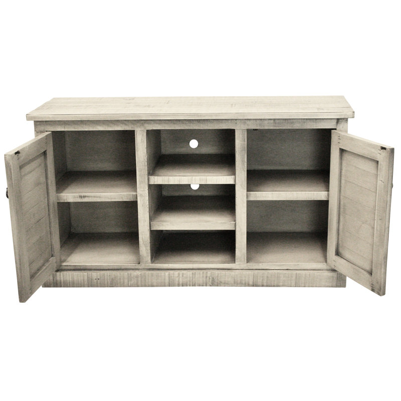 Magana Solid Wood TV Stand, Rustic Dela Verria