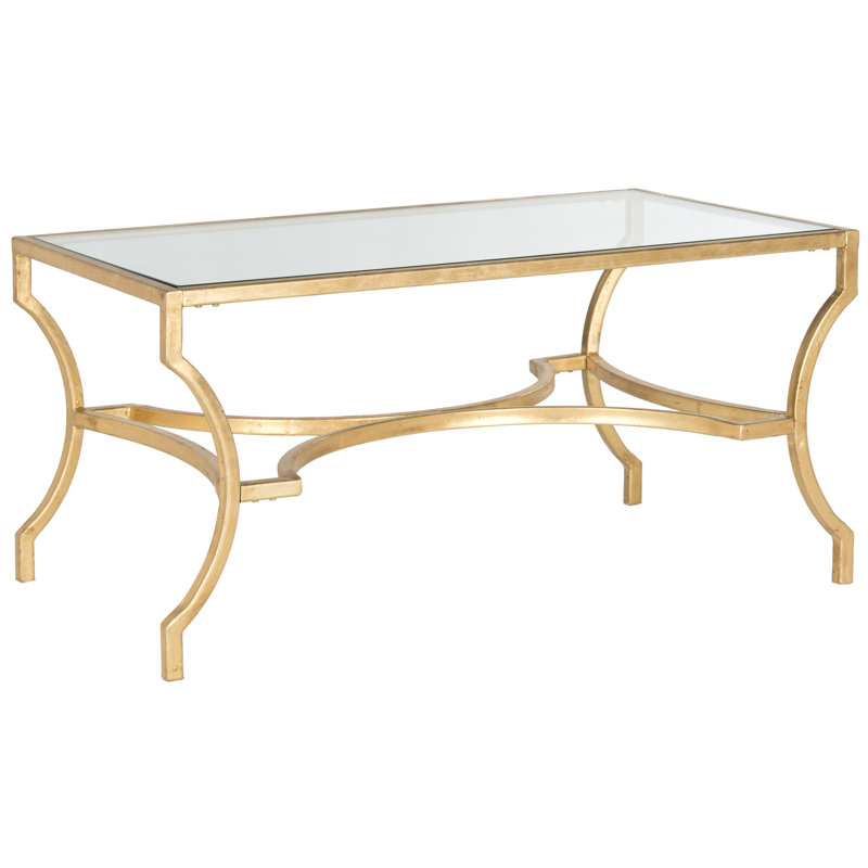 Table basse 4 pieds Naida, Transparent, Or