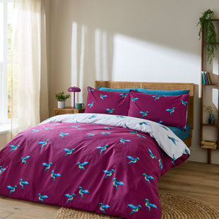 Hummingbird Cotton Animal Print Duvet Cover Set with Pillowcases Included