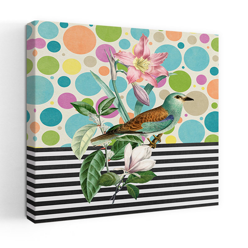 «Sweet Spring Bird», art mural rétro, nature, H 48 po x l 48 po