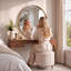 Aluminium Cylinder Wall Makeup / Shaving Mirror-38016356-38016357