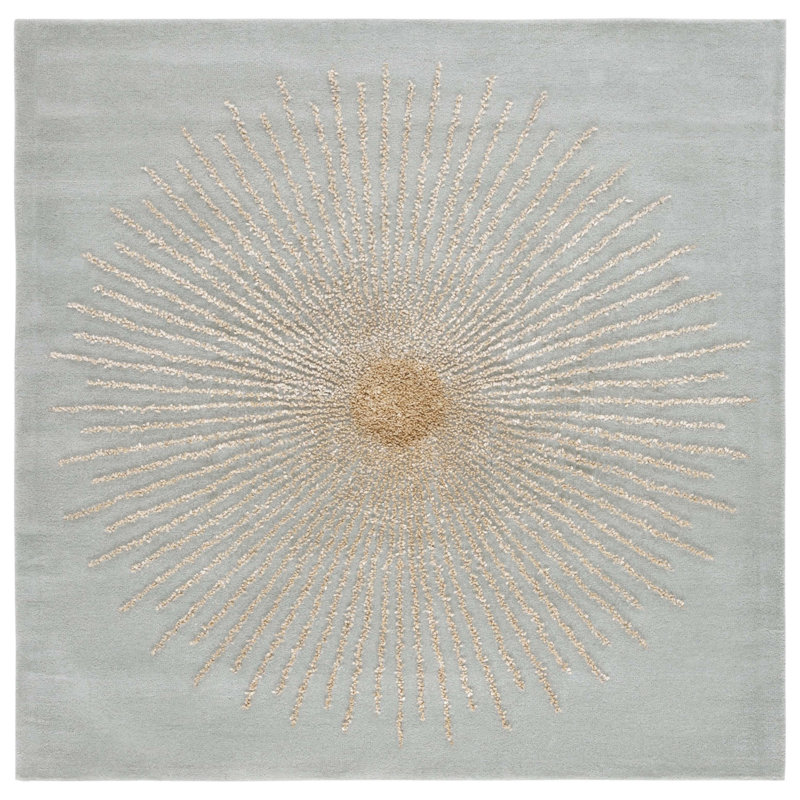 Soho Hand Tufted Wool, Viscose, And Cotton With Latex Abstract Rug, Square 6'