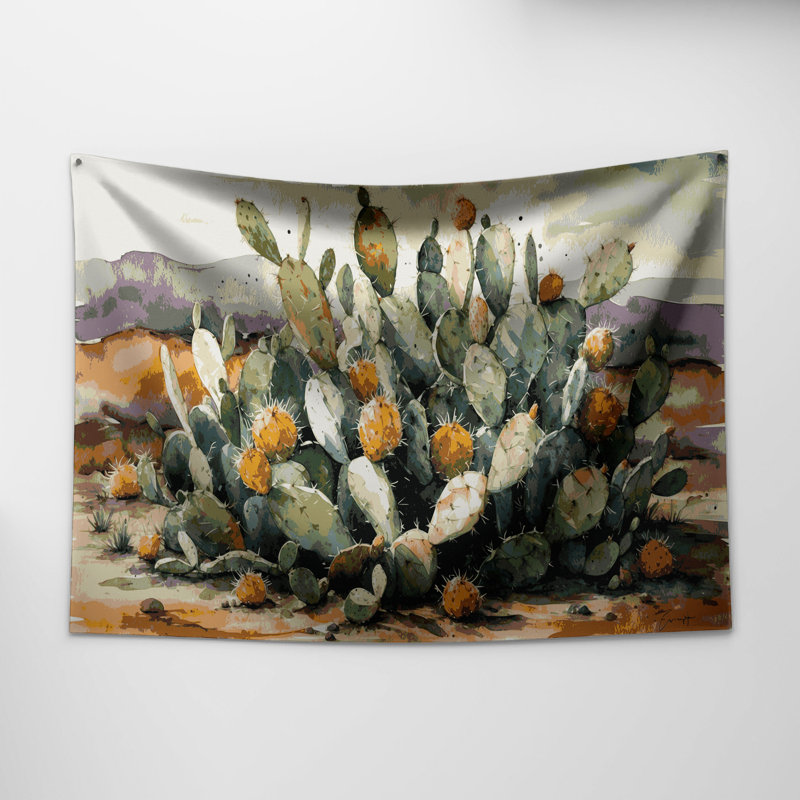 Tapisserie murale Southwestern Plants Prickly Pear 176, 26 po x 36 po