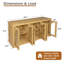Buffet en bois de style moderne du milieu du siècle avec tablette ajustable et portes vitrées-605178290-605178301
