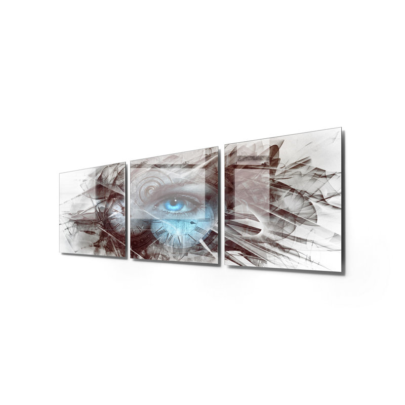 3 Piece No Frame Print on Glass, 40cm H x 40cm W x 0.4cm D