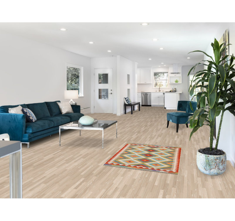 Tapis géométrique en laine à motif oriental kilim 3 x 4