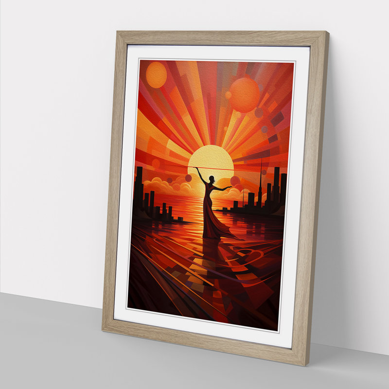 Single Picture Frame Print on Wood, Oak Framed, 46cm H x 34cm W