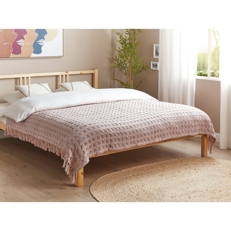 BERE Cotton No Pattern Bedspread, Pink