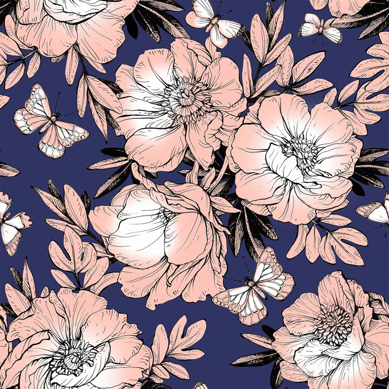 Floral Tile, 2.08' W x 10.42' L