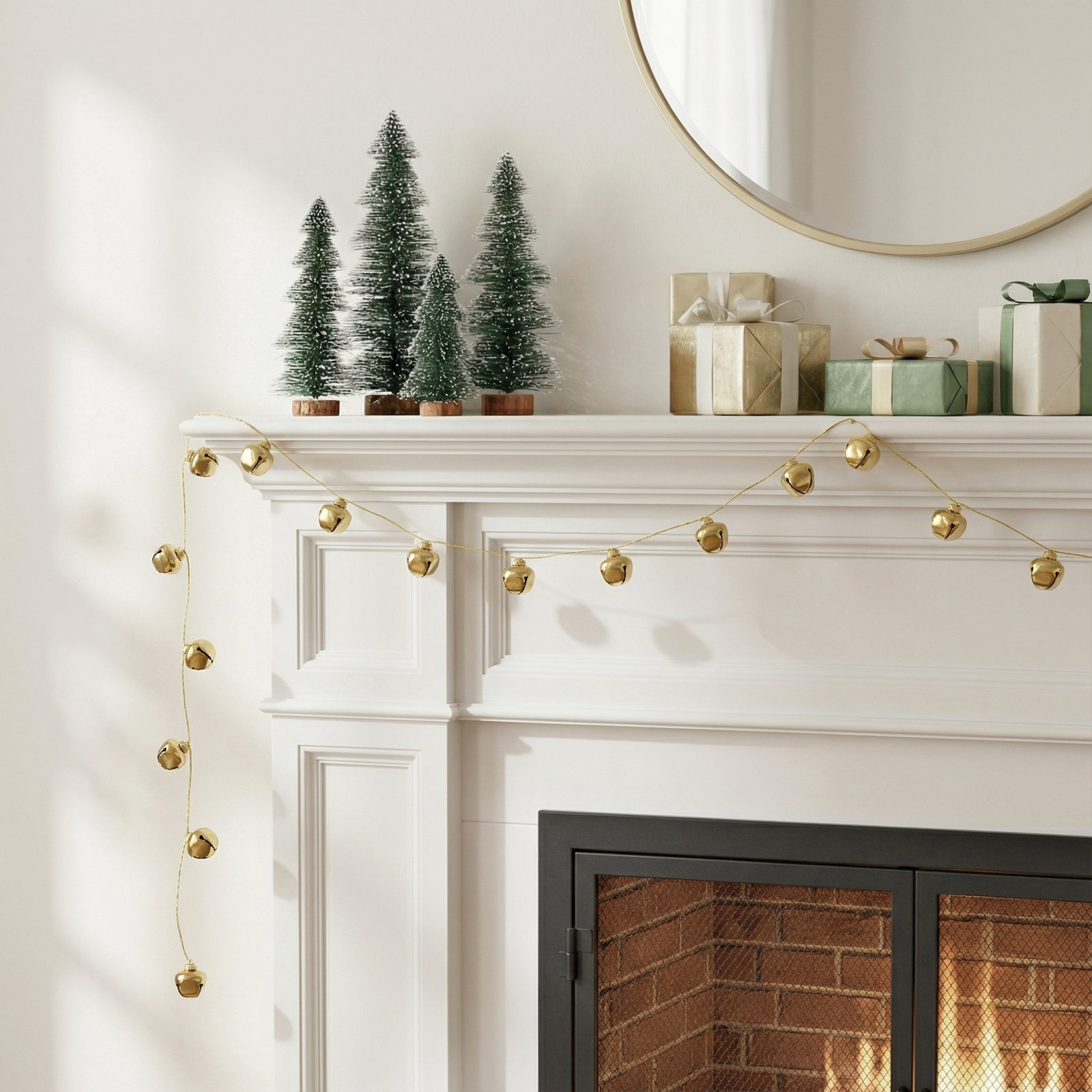 90" Jingle Bell Garland, Gold