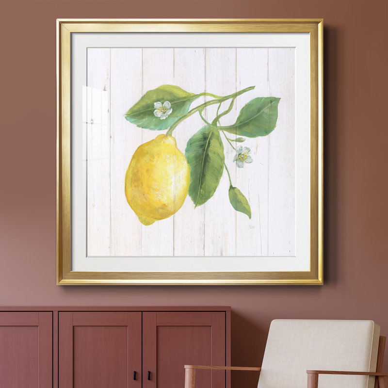 Lemon Fresh II - Reproduction d'art sur papier encadré, Cadre doré, H 34,5 po x l 34,5 po x P 1,5 po