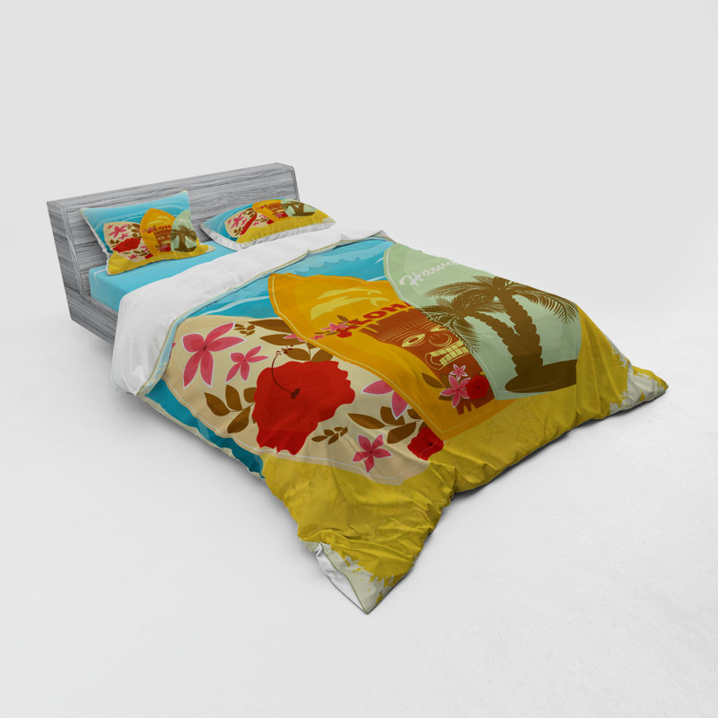 Ensemble de housse de couette 4 pièces Tiki Blue
