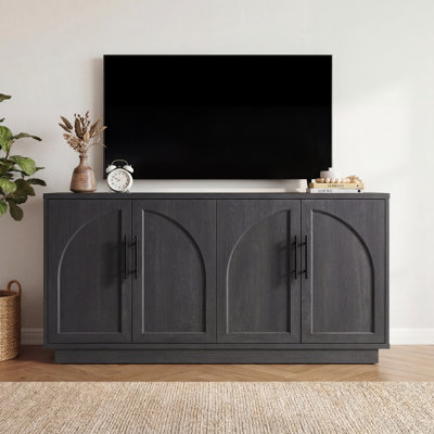  Curved Arch Four Door Sideboard Storage Cabinet with Adjustable Shelves