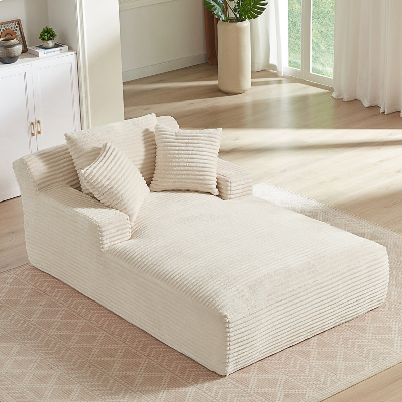 Chaise longue surdimensionnée, canapé rembourré moderne, Blanc