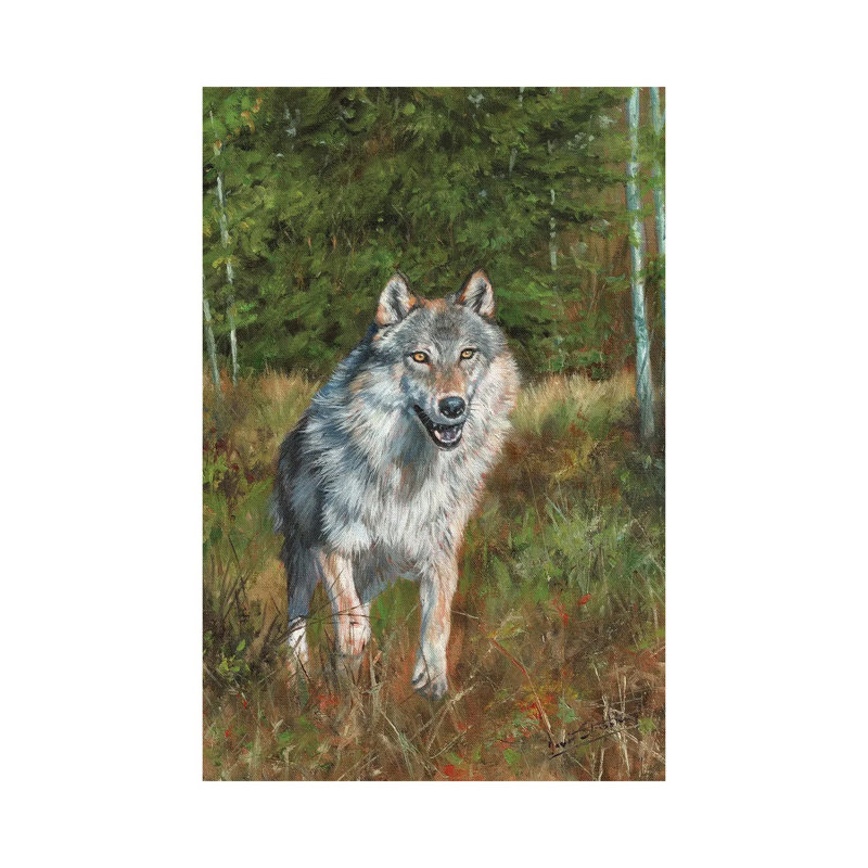 Wolf Running by David Stribbling - Wrapped Canvas Gallery-Wrapped Canvas Giclée, 30.48cm H x 20.32cm W