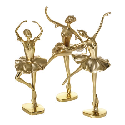 3 pièces de ballerine bronze moderne fabriquée à la main ballet moderne