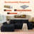 Boneless 112.6'' Oversized Corduroy Sectional Sofa With Chaise, 2-piece Cloud Couch For Cozy Winter Living, Plush Double-layer Cushions, No Assembly Needed-582229379-585002830