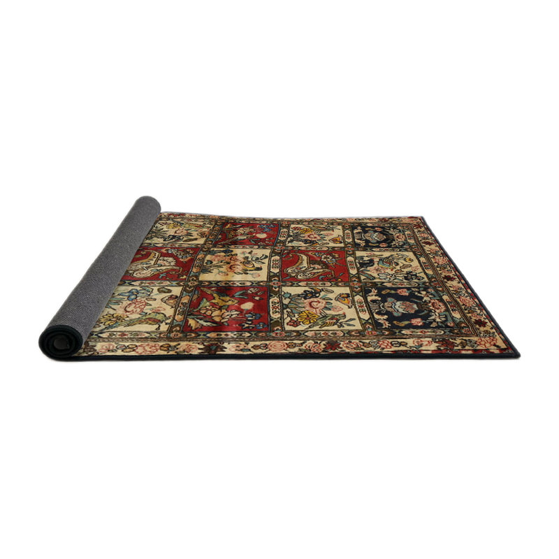 Tapis vert/pêche/violet traditionnel Avenir, Rond 3 pi