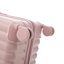 20 "/ 24" / 28 "3 pièces / ensemble en valise à roulettes en ABS, valise de transport, avec porte-gobelet et port USB et support pour téléphone (rose)
