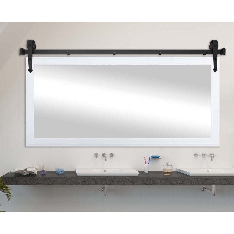 Neace Rectangle Mirror, White, 30.5" x 63.5"