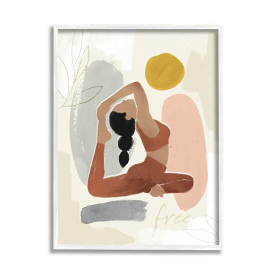 " Free Text Modern Botanical Pattern Yoga Exercise " by Victoria Barnes