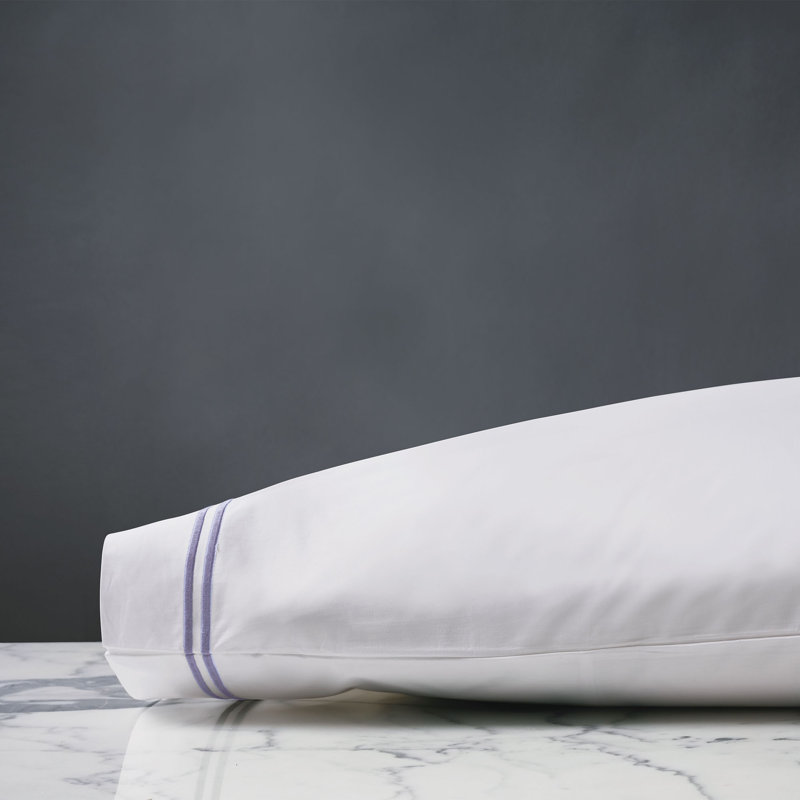 Enzo Egyptian Cotton Percale, Queen Pillowcase, Heather