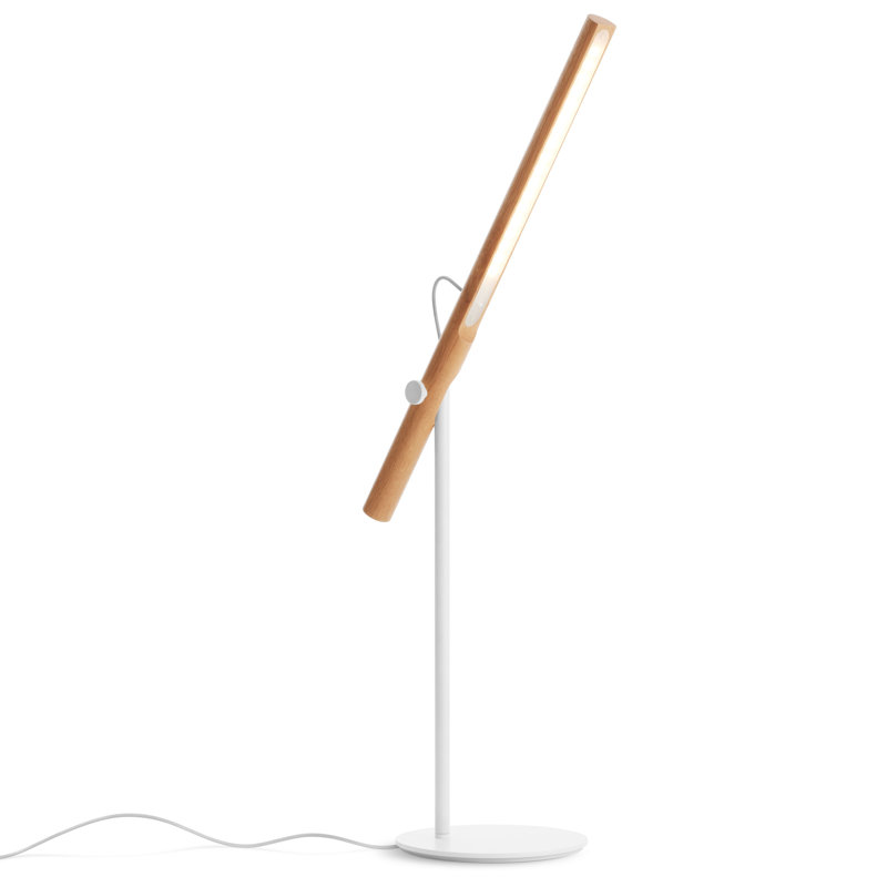 Type A LED Desk Table Lamp, White Oak, White