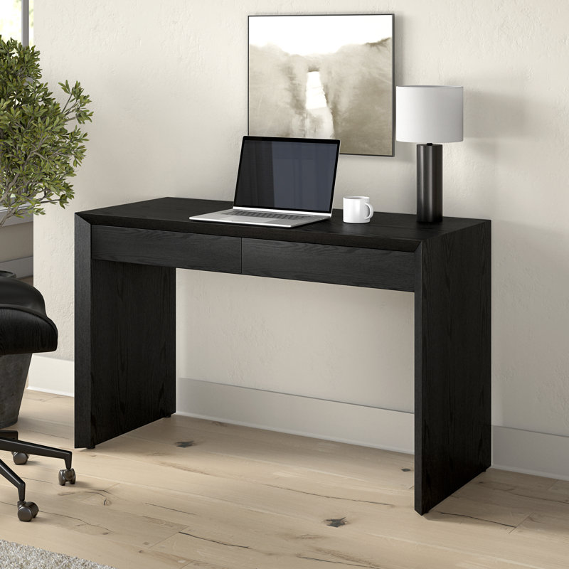 Harlan 48'' Wide Rectangular Desk, Black Grain