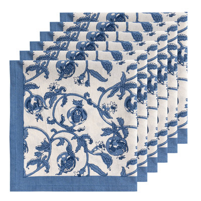 Granada Blue 100% Cotton Square Napkins