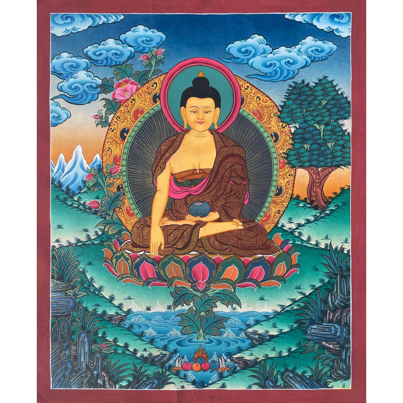 Bouddha Shakyamuni Thangka (Thangka sans brocart)