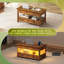 Table basse à plateau relevable avec 2 tiroirs, compartiment caché et tablette de rangement ouverte, table de centre de table relevable en bois rustique pour le salon-1797892201