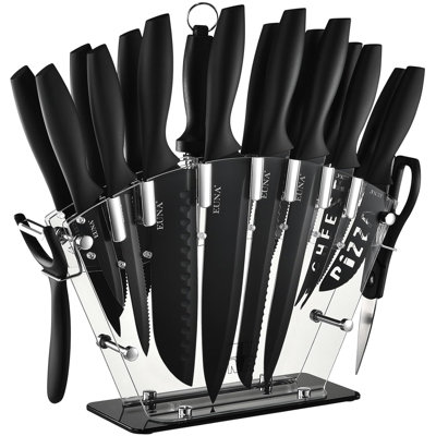 Ensemble de 19 couteaux de cuisine, acier inoxydable, antirouille