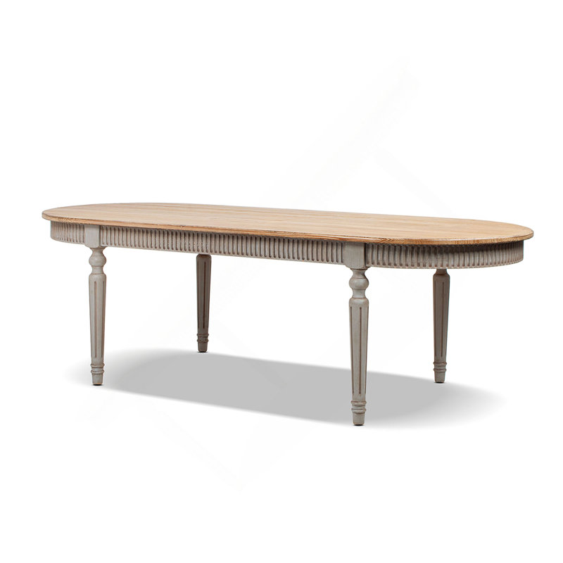 Table de salle à manger ovale en bois recyclé de 94 po