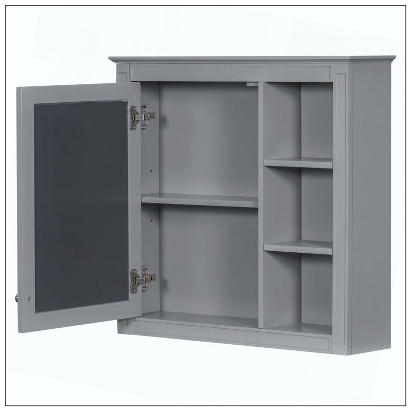 Miroir de salle de bain 2 tiroirs Modern, Gris