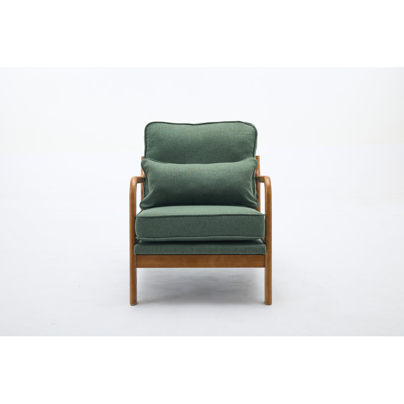 Homister Upholstered Armchair, Dark Green Linen