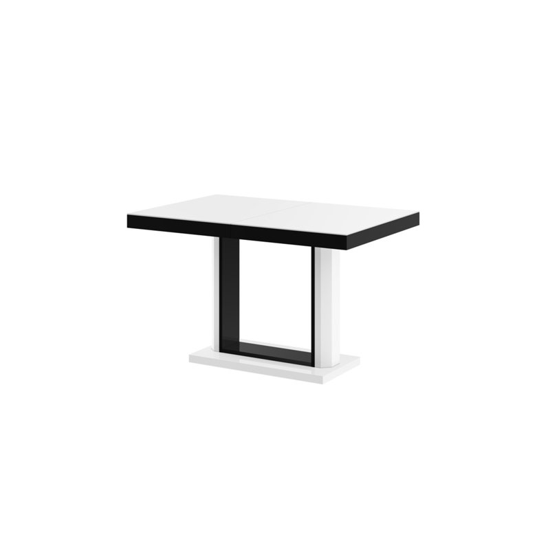 Iasmina Extendable Beech Dining Table, White/Black